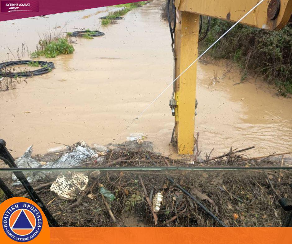 Δυτική Αχαΐα: Σοβαρά προβλήματα σε χωριά από τη δυνατή νεροποντή ΦΩΤΟ