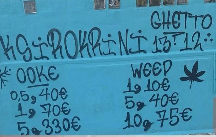 Γκράφιτι με τιμές ναρκωτικών σε εκκλησιαστικό σχολείο στη Θεσσαλονίκη ΦΩΤΟ