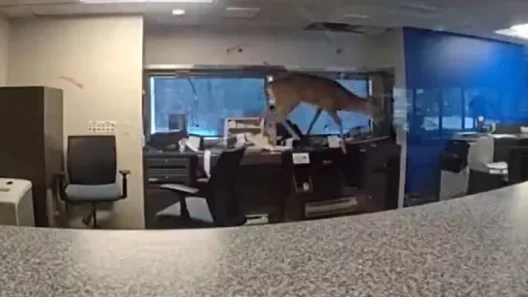 Ελάφι εγκλωβίστηκε μέσα σε Τράπεζα ΒΙΝΤΕΟ