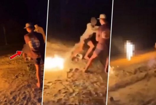 Αρρωστημένη φάρσα, έβαλε φωτιά σε φίλο του! ΒΙΝΤΕΟ