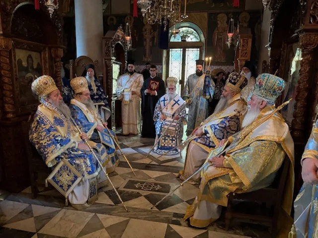 Ο Μητροπολίτης Χίου στον Ευαγγελισμό και την 25η Μαρτίου στην Μονή Αγίας Λαύρας ΦΩΤΟ