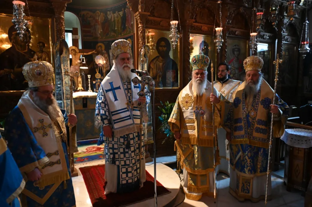 Ο Μητροπολίτης Χίου στον Ευαγγελισμό και την 25η Μαρτίου στην Μονή Αγίας Λαύρας ΦΩΤΟ