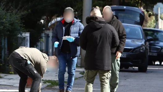 Ερευνες από τους αστυνομικούς στο σημείο της δολοφονίας