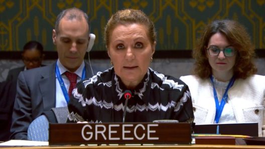 Η Μόνιμη Αντιπρόσωπος της Ελλάδας στον ΟΗΕ, πρέσβης Αγλαΐα Μπαλτά