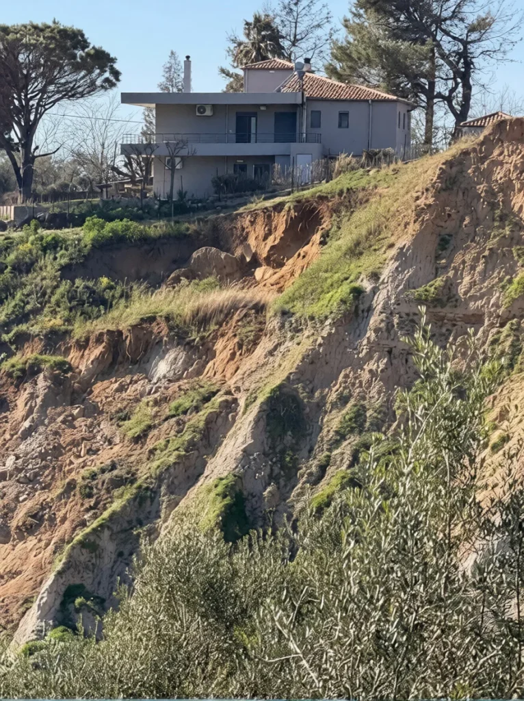 Λυκοχορός Πάτρας: Κινδυνεύοουν σπίτια, που εκκενώθηκαν, αφού η πλαγιά υποχωρεί ΦΩΤΟ