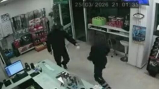 Η στιγμή που ο ληστής απειλεί τον υπάλληλο