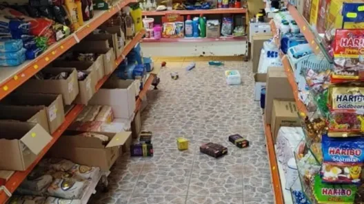 Εικόνα από παντοπωλείο μετά τον σεισμό των 4,7 ρίχτερ