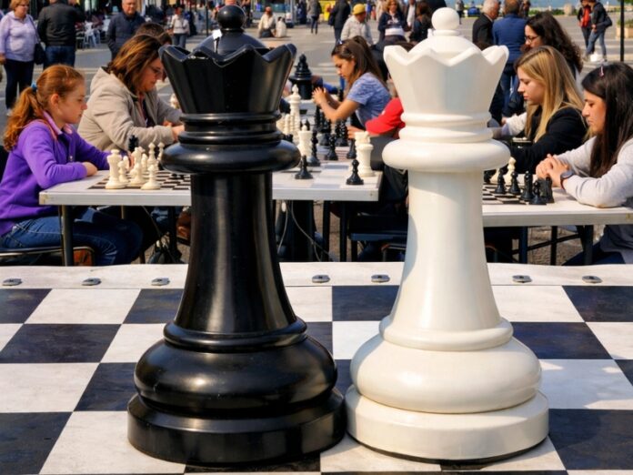 Οι «Βασίλισσες» ζωντάνεψαν με σκάκι την Πλατεία Τριών Συμμάχων