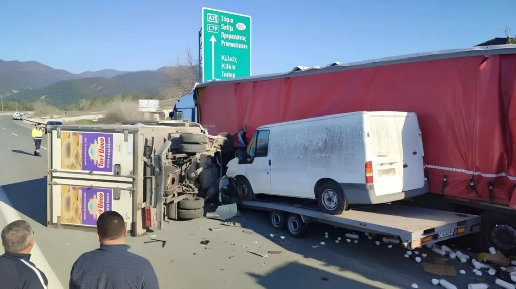 Ενας τραυματίας σε τροχαίο με νταλίκα στην Εγνατία Οδό ΦΩΤΟ 30 Το σημείο του ατυχήματος
