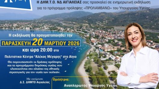 Το πρόγραμμα πρόληψης «ΠΡΟΛΑΜΒΑΝΩ» με την αν. υπουργό Υγείας Ειρήνη Αγαπηδάκη, στο Αίγιο