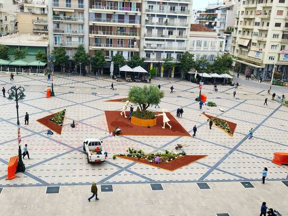 Μεγάλη ελιά στο κέντρο της Πάτρας για την Πρωτομαγιά ΦΩΤΟ