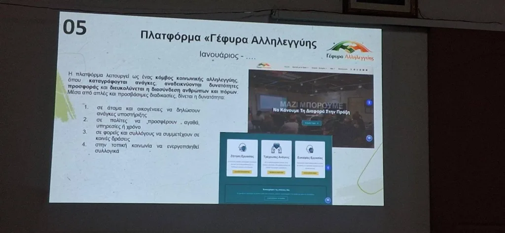 Η παρουσίαση της πλατφόρμας «Γέφυρα Αλληλεγγύης» στο Δημητρόπουλο ΦΩΤΟ