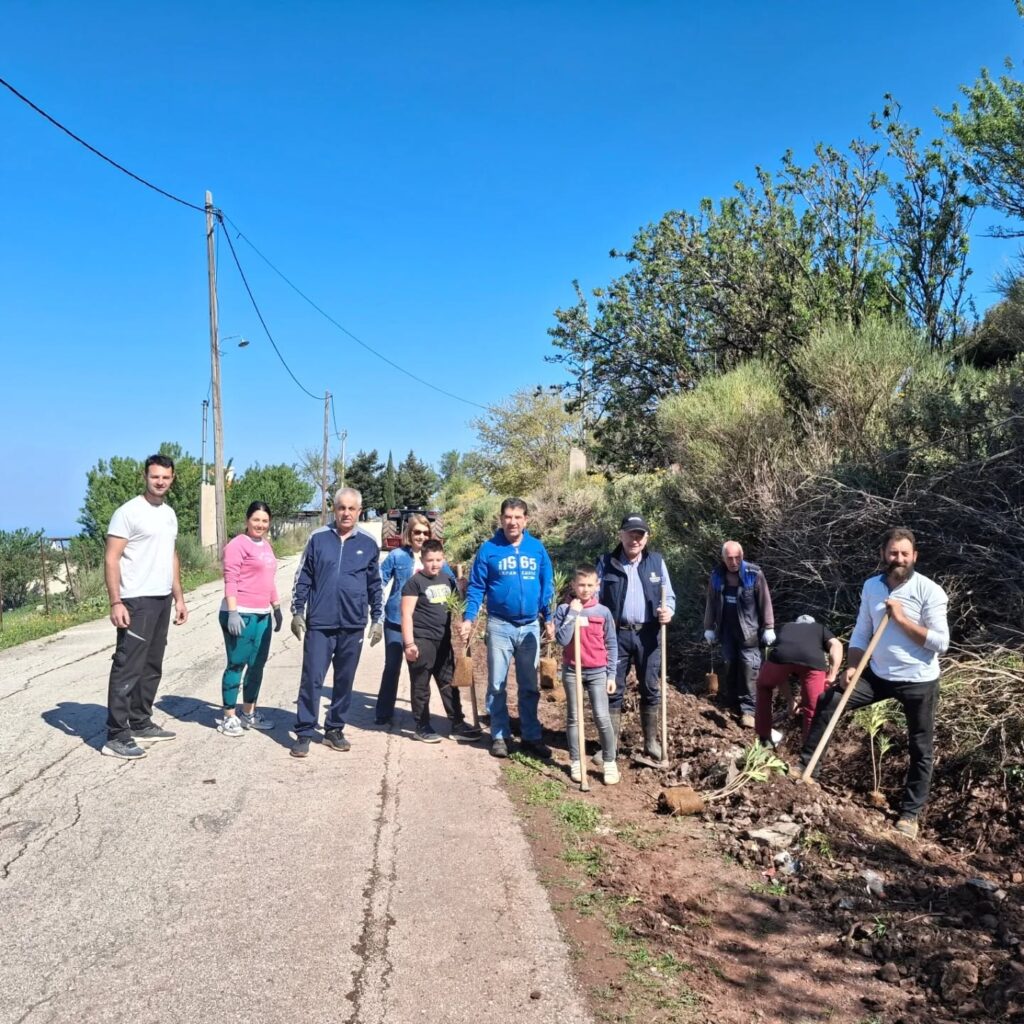 Φύτευση δενδρυλλίων από τους Απανταχού Καλουσιώτες ΦΩΤΟ