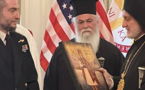 Συνάντηση του Μητροπολίτη Ιερωνύμου με τον Αρχιεπίσκοπο Αμερικής Ελπιδοφόρο ΦΩΤΟ