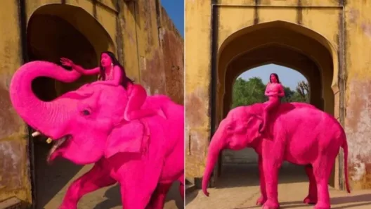 Εβαψε ελέφαντα ροζ, κύμα απειλών για τη ζωή φωτογράφου
