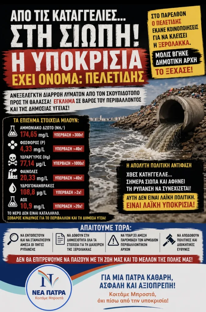 Πάτρα: Ο Ν.Νικολόπουλος για την Ξερόλακκα- «Περιβαλλοντικό έγκλημα»