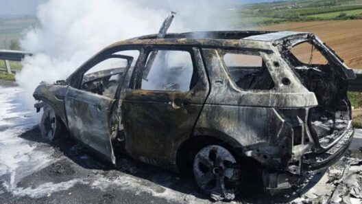 Ιόνια Οδός: Στις φλόγες αυτοκίνητο κοντά στο Αγρίνιο ΦΩΤΟ