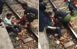 Μπαγκλαντές: Συγκλονιστικό βίντεο με πατέρα να πέφτει πάνω σε ράγες τρένου για να σώσει το παιδί του
