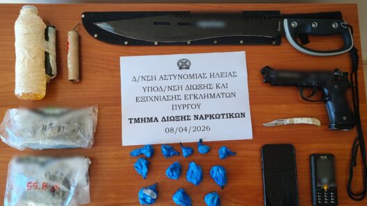 Πύργος: Εκρυβε όπλα, εκρηκτικές ύλες και ναρκωτικά και σε κοινόχρηστο χώρο πολυκατοικίας