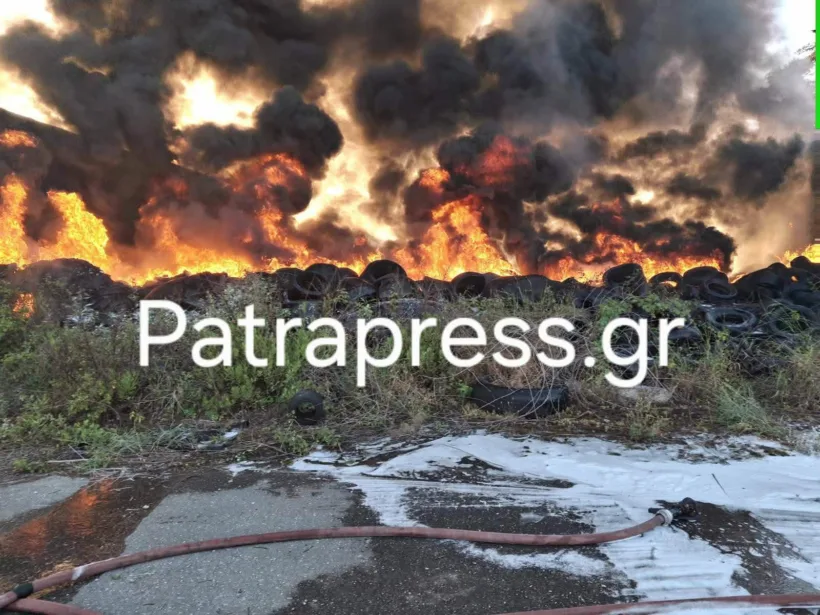 Φωτιά στην Πάτρα: Εικόνες αποκάλυψης στο πρώην εργοστάσιο της Pirelli ΦΩΤΟ - ΒΙΝΤΕΟ
