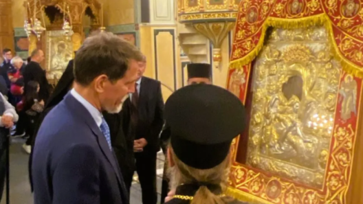 Ο Παύλος Ντε Γκρες στην εικόνα «Άξιον Εστί», στο Μεσολόγγι ΦΩΤΟ