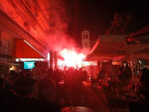 Πάτρα: «Κόκκινοι» πανηγυρισμοί για τον Πρωταθλητή Ευρώπης Ολυμπιακό ΦΩΤΟ