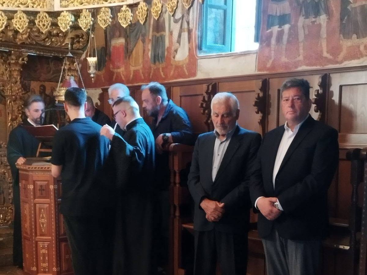 Ο Δημήτρης Παλούμπης στην Ιερά Μονή Αγίων Πάντων Βελιμαχίου Τριταίας ΦΩΤΟ