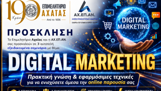 Δωρεάν σεμινάρια Digital Marketing στο Επιμελητήριο Αχαΐας 36 Δωρεάν σεμινάρια Digital Marketing στο Επιμελητήριο Αχαΐας