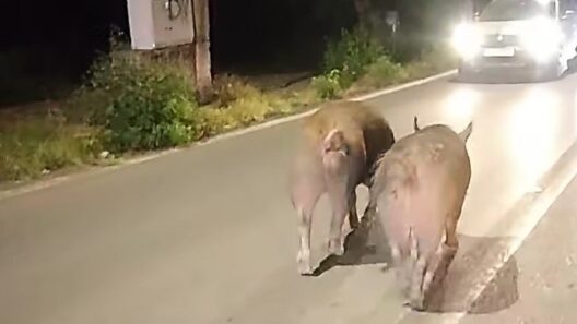 Δύο γουρούνια κυκλοφορούσαν