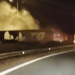 Ιόνια Οδός: Παρανάλωμα του πυρός νταλίκα ΒΙΝΤΕΟ