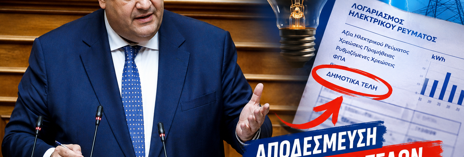 Λιβάνιος: Σημαντική μεταρρύθμιση στα δημοτικά τέλη - Τι αλλάζει στους λογαριασμούς ρεύματος