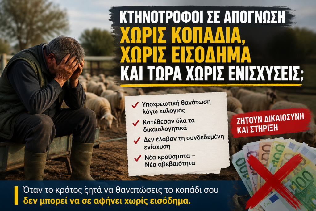 «Κτηνοτρόφοι χωρίς κοπάδια, χωρίς εισόδημα και τώρα χωρίς ενισχύσεις;» 29 «Κτηνοτρόφοι χωρίς κοπάδια, χωρίς εισόδημα και τώρα χωρίς ενισχύσεις;»