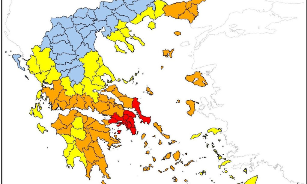 Ακραίος κίνδυνος πυρκαγιάς το Σάββατο: Στο «κόκκινο» Αττική και Εύβοια