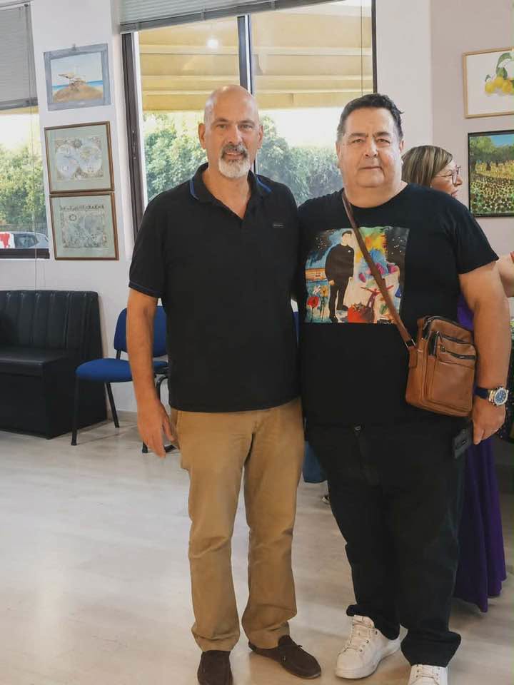 Ο Χαράλαμπος Μπονάνος στον ξάδερφο του καλλιτέχνη Αλέξανδρο Δεμαρτίνο, στο Ρίο ΦΩΤΟ