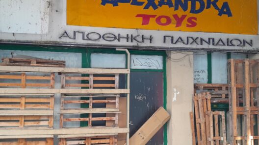 Πάτρα: Κλειστό κατάστημα, μικρή «χωματερή» δίπλα σε κεντρικό ξενοδοχείο ΦΩΤΟ 21 Εγκαταλελειμμένο κατάστημα παιχνιδιών ALEXANDRA TOYS με ξύλινες παλέτες…