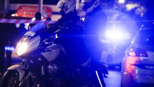 Αστυνομικοί επιτηρούν νεαρά άτομα