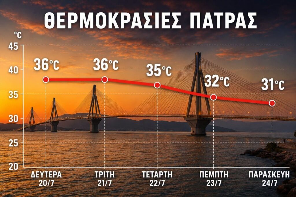 Πάτρα: Τι προβλέπει ο Καλλιάνος για τον καύσωνα στην περιοχή 5 Πάτρα: Τι προβλέπει ο Καλλιάνος για τον καύσωνα στην περιοχή