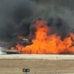 Άραξος: Βίντεο με το F-16 να φλέγεται μετά από αναγκαστική προσγείωση στη Ζάκυνθο