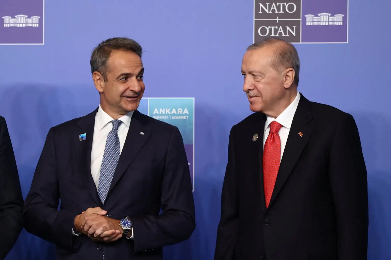 Ο Έλληνας πρωθυπουργός Κυριάκος Μητσοτάκης και ο Τούρκος πρόεδρος…