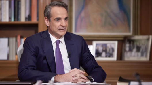 Ο Μητσοτάκης στο γραφείο του