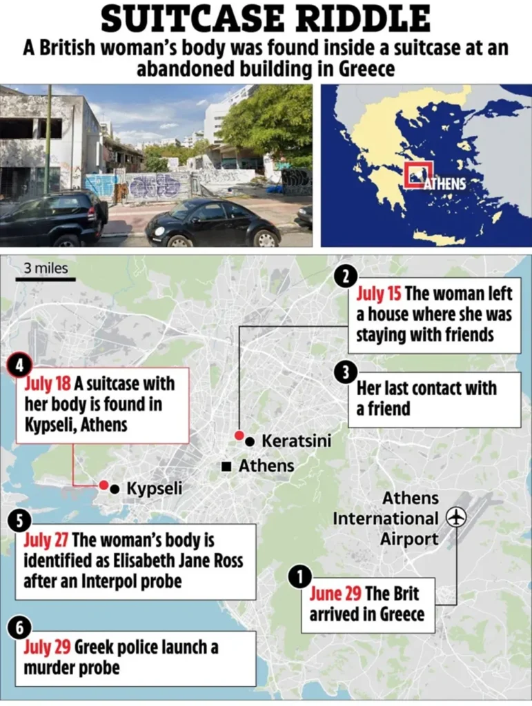 Τα βρετανικά ΜΜΕ για την υπόθεση της νεκρής Βρετανίδας σε βαλίτσα στην Κυψέλη 5 Τα βρετανικά ΜΜΕ για την υπόθεση της νεκρής Βρετανίδας σε βαλίτσα στην Κυψέλη