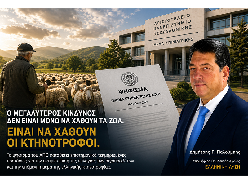 «Ο μεγαλύτερος κίνδυνος δεν είναι μόνο να χαθούν τα ζώα, αλλά οι Κτηνοτρόφοι»
