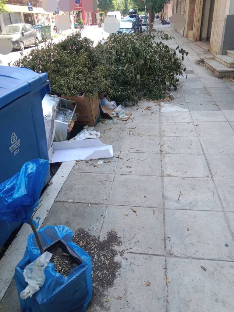 Πάτρα: Κλαδιά, σκουπίδια και… ψαροκόκαλα «κατέλαβαν» πεζοδρόμιο ΦΩΤΟ