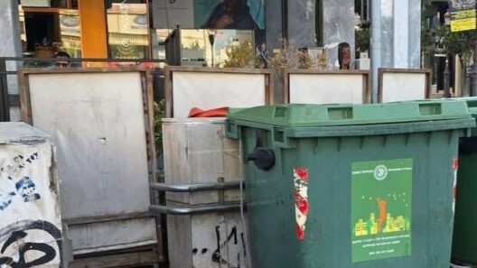 Πάτρα: Κάδοι απορριμμάτων σε πεζοδρόμια «βιτρίνα» έξω από καταστήματα ΦΩΤΟ