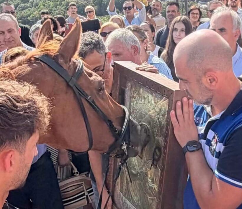 Καλάβρυτα: Βίντεο από τα άλογα να «προσκυνούν» την Παναγία ΦΩΤΟ