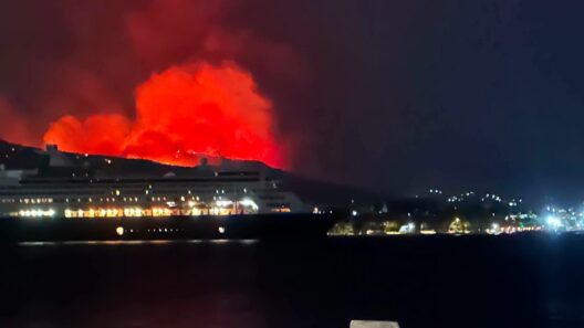 Αιγιάλεια: Απόκοσμες εικόνες της μεγάλης φωτιάς από το λιμάνι Αιγίου ΦΩΤΟ