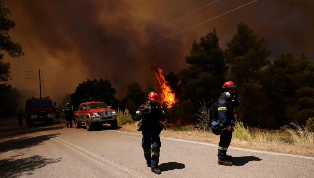 Φωτιές σε Βοιωτία και Αττική με διασπάρτες εστίες