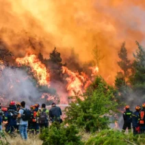 Δασική πυρκαγιά στη Δυτική Αττική με φλόγες και καπνό, πυροσβέστες…