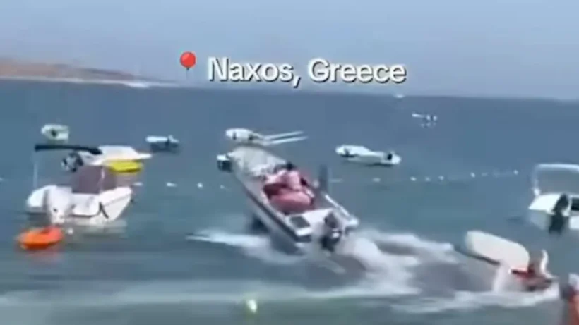 Σκάφος χάνει τον έλεγχο και πέφτει σε άλλα σκάφη στη Νάξο.