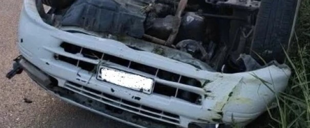Φωτογραφία από Βραχνεία, όπου οδηγός οχήματος ανατράπηκε